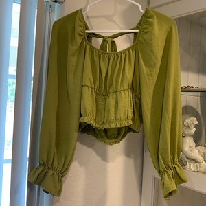 Peasant blouse crop top